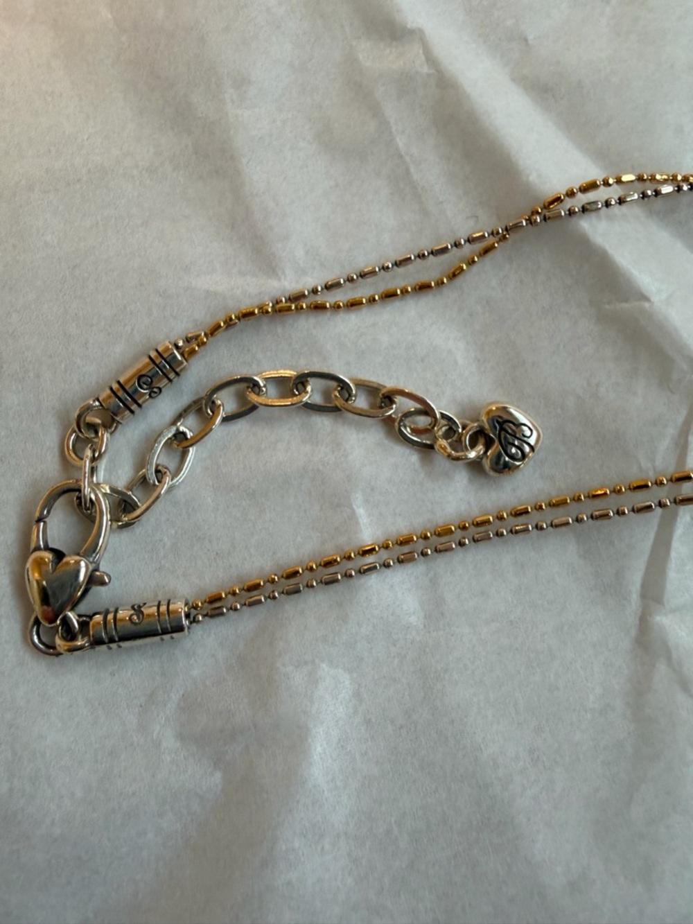Brighton Two Tone Crystal Pendant Necklace with Coordinating Tri-Color Earrings - Picture 5 of 10